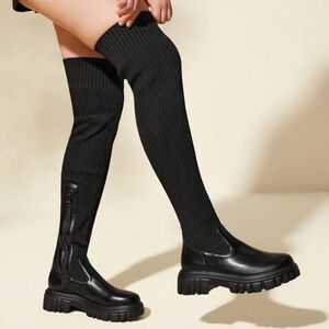 Black Over-the-Knee Boots- CUCCOO BASICS Women
